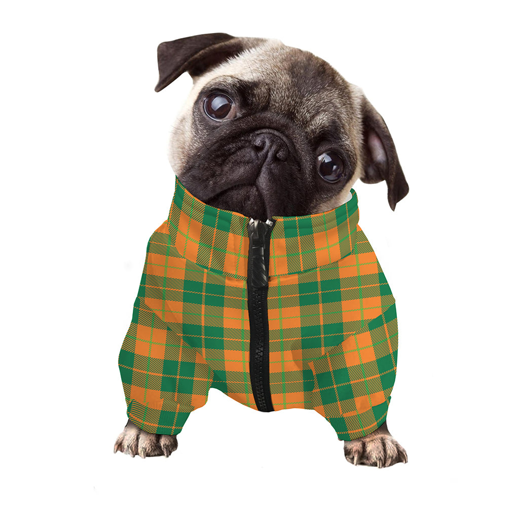 St. Patrick's Day Stewart Plaid Print Dog Zip Up Jacket