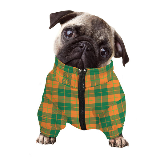 St. Patrick's Day Stewart Plaid Print Dog Zip Up Jacket