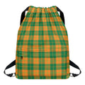 St. Patrick's Day Stewart Plaid Print Drawstring Backpack