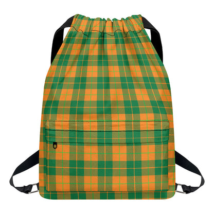 St. Patrick's Day Stewart Plaid Print Drawstring Backpack