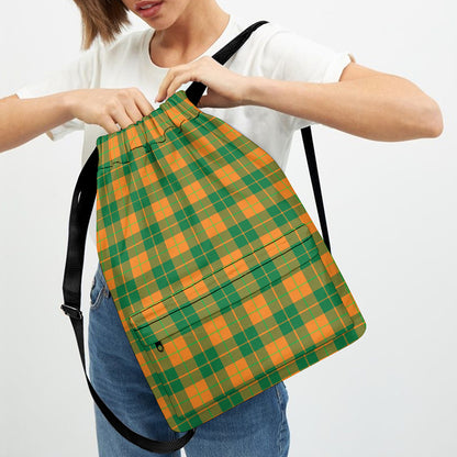 St. Patrick's Day Stewart Plaid Print Drawstring Backpack