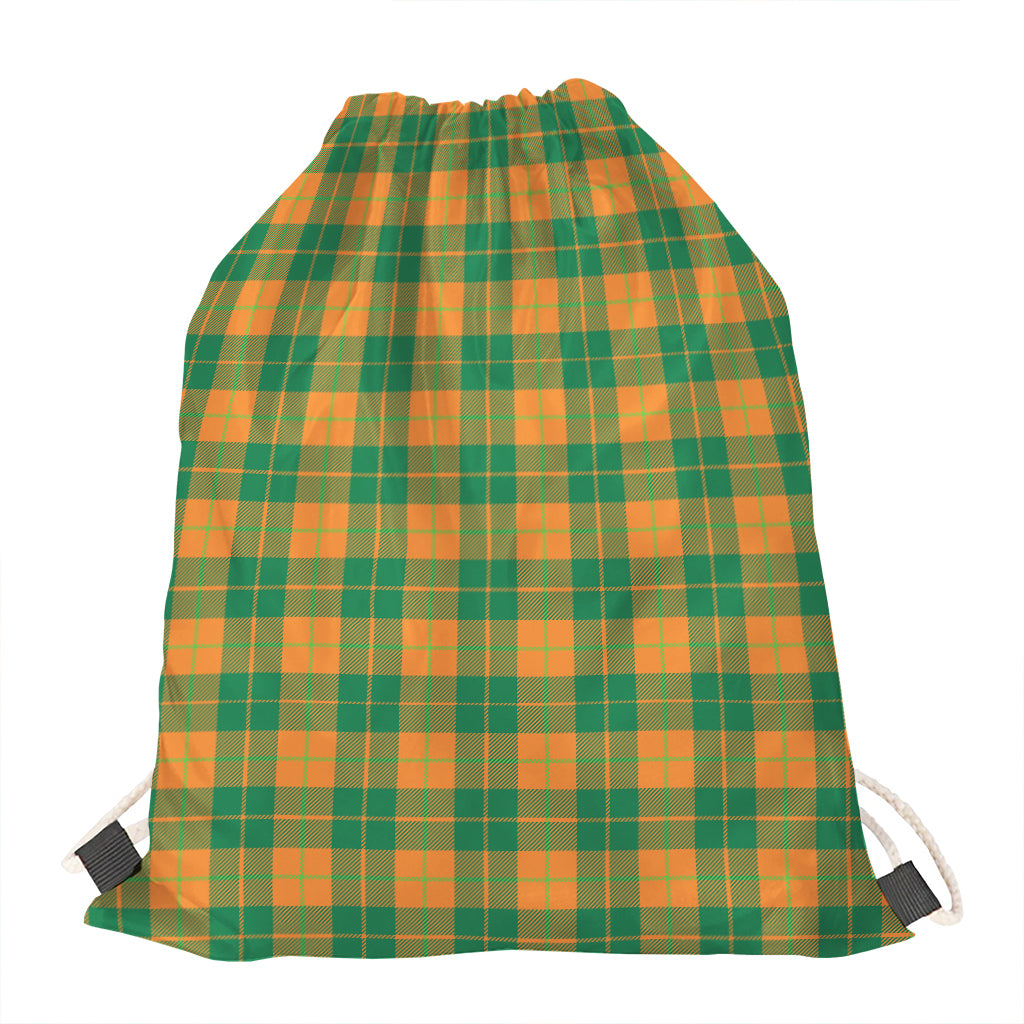 St. Patrick's Day Stewart Plaid Print Drawstring Bag