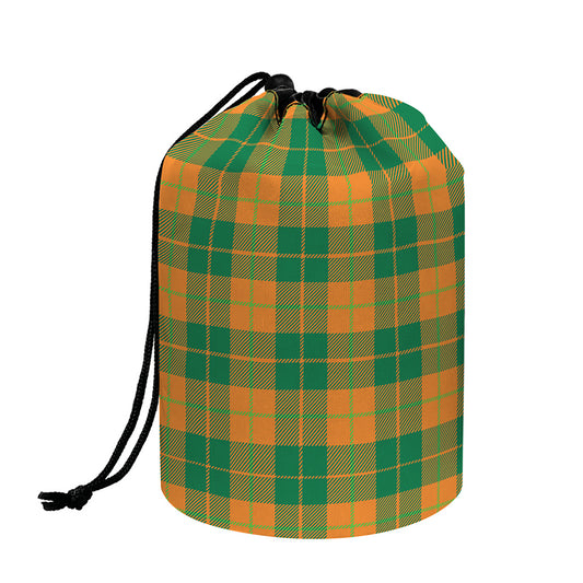 St. Patrick's Day Stewart Plaid Print Drawstring Makeup Bag