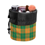 St. Patrick's Day Stewart Plaid Print Drawstring Makeup Bag