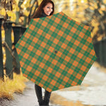 St. Patrick's Day Stewart Plaid Print Foldable Umbrella