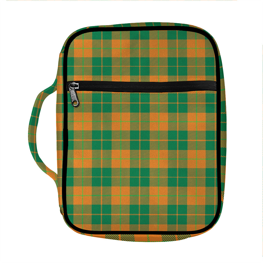 St. Patrick's Day Stewart Plaid Print Front Pocket Bible Bag