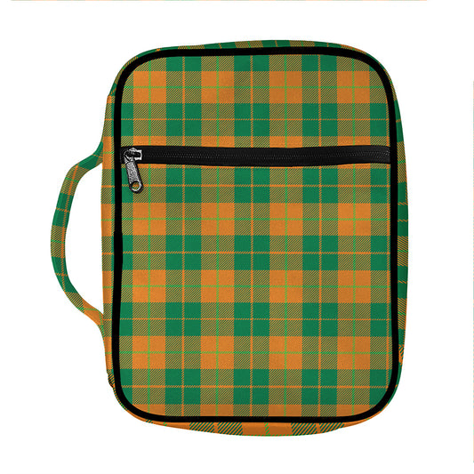 St. Patrick's Day Stewart Plaid Print Front Pocket Bible Bag