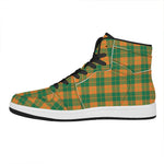 St. Patrick's Day Stewart Plaid Print High Top Leather Sneakers