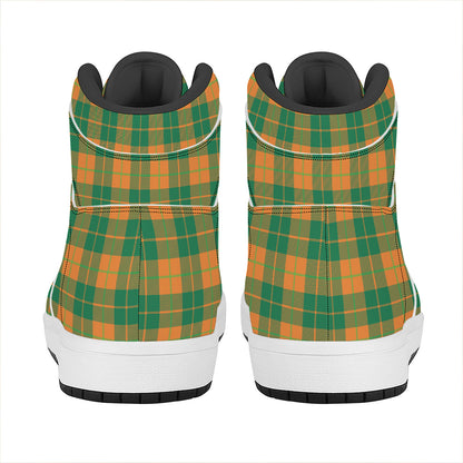 St. Patrick's Day Stewart Plaid Print High Top Leather Sneakers