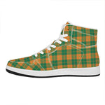St. Patrick's Day Stewart Plaid Print High Top Leather Sneakers