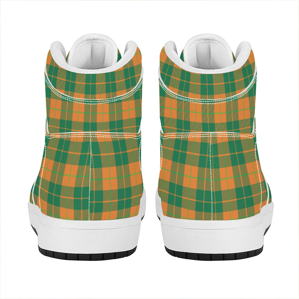 St. Patrick's Day Stewart Plaid Print High Top Leather Sneakers