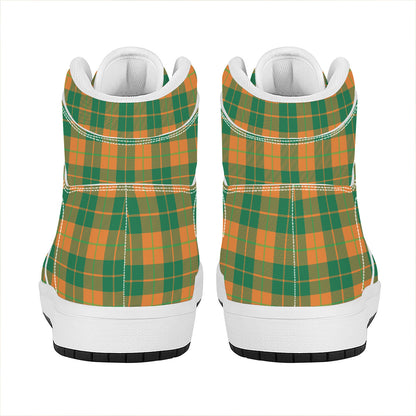 St. Patrick's Day Stewart Plaid Print High Top Leather Sneakers