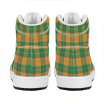 St. Patrick's Day Stewart Plaid Print High Top Leather Sneakers