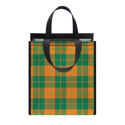 St. Patrick's Day Stewart Plaid Print Insulated Lunch Tote
