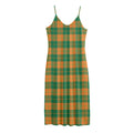 St. Patrick's Day Stewart Plaid Print Jersey Midi Cami Dress