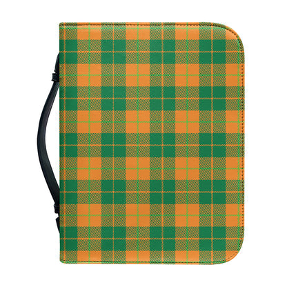 St. Patrick's Day Stewart Plaid Print Leather Bible Cover