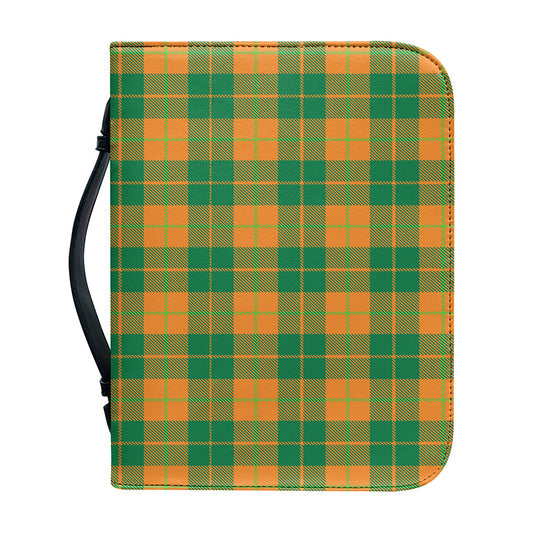 St. Patrick's Day Stewart Plaid Print Leather Bible Cover