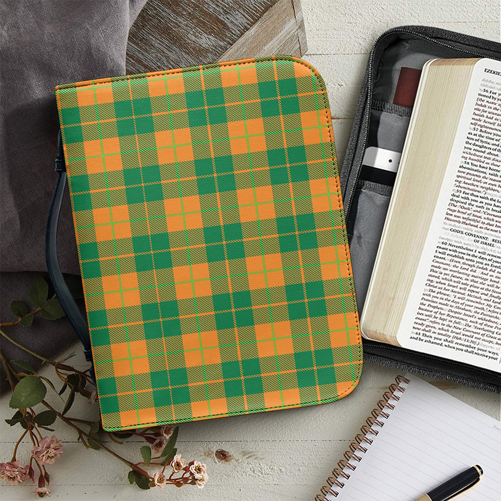 St. Patrick's Day Stewart Plaid Print Leather Bible Cover
