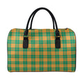 St. Patrick's Day Stewart Plaid Print Leather Duffel Bag
