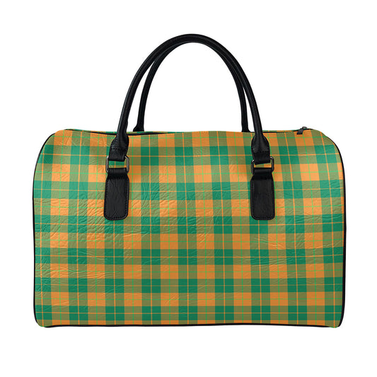 St. Patrick's Day Stewart Plaid Print Leather Duffle Bag