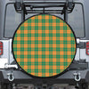 St. Patrick's Day Stewart Plaid Print Leather Spare Tire Cover