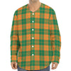 St. Patrick's Day Stewart Plaid Print Long Sleeve Baseball Jersey