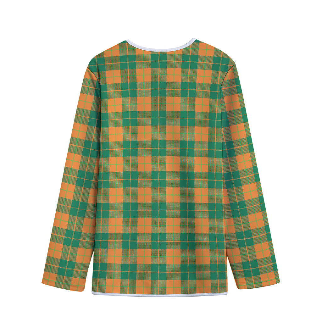 St. Patrick's Day Stewart Plaid Print Long Sleeve Short Coat