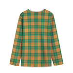 St. Patrick's Day Stewart Plaid Print Long Sleeve Short Coat