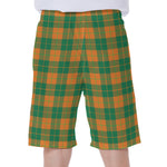 St. Patrick's Day Stewart Plaid Print Men's Beach Shorts