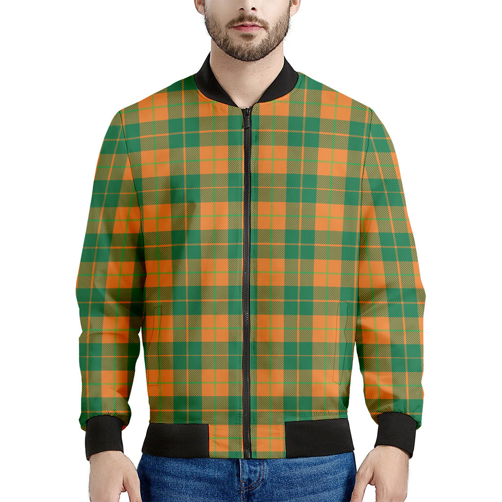 St. Patrick's Day Stewart Plaid Print Men's Bomber Jacket