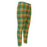 St. Patrick's Day Stewart Plaid Print Men's Compression Pants
