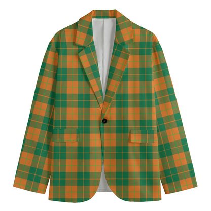 St. Patrick's Day Stewart Plaid Print Men's Cotton Blazer