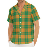 St. Patrick's Day Stewart Plaid Print Men's Deep V-Neck Shirt