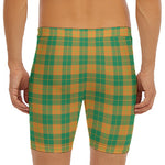 St. Patrick's Day Stewart Plaid Print Men's Long Boxer Briefs
