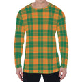 St. Patrick's Day Stewart Plaid Print Men's Long Sleeve T-Shirt