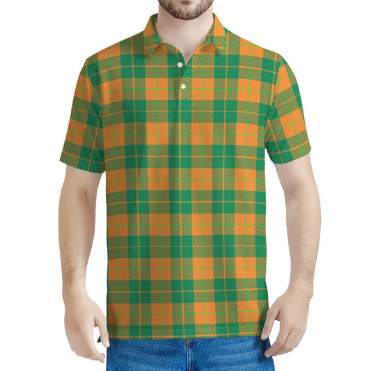 St. Patrick's Day Stewart Plaid Print Men's Polo Shirt