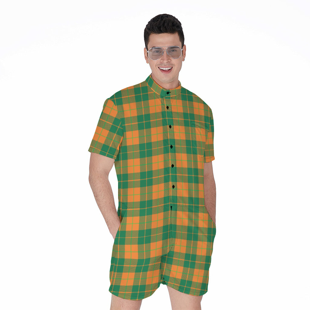 St. Patrick's Day Stewart Plaid Print Men's Rompers