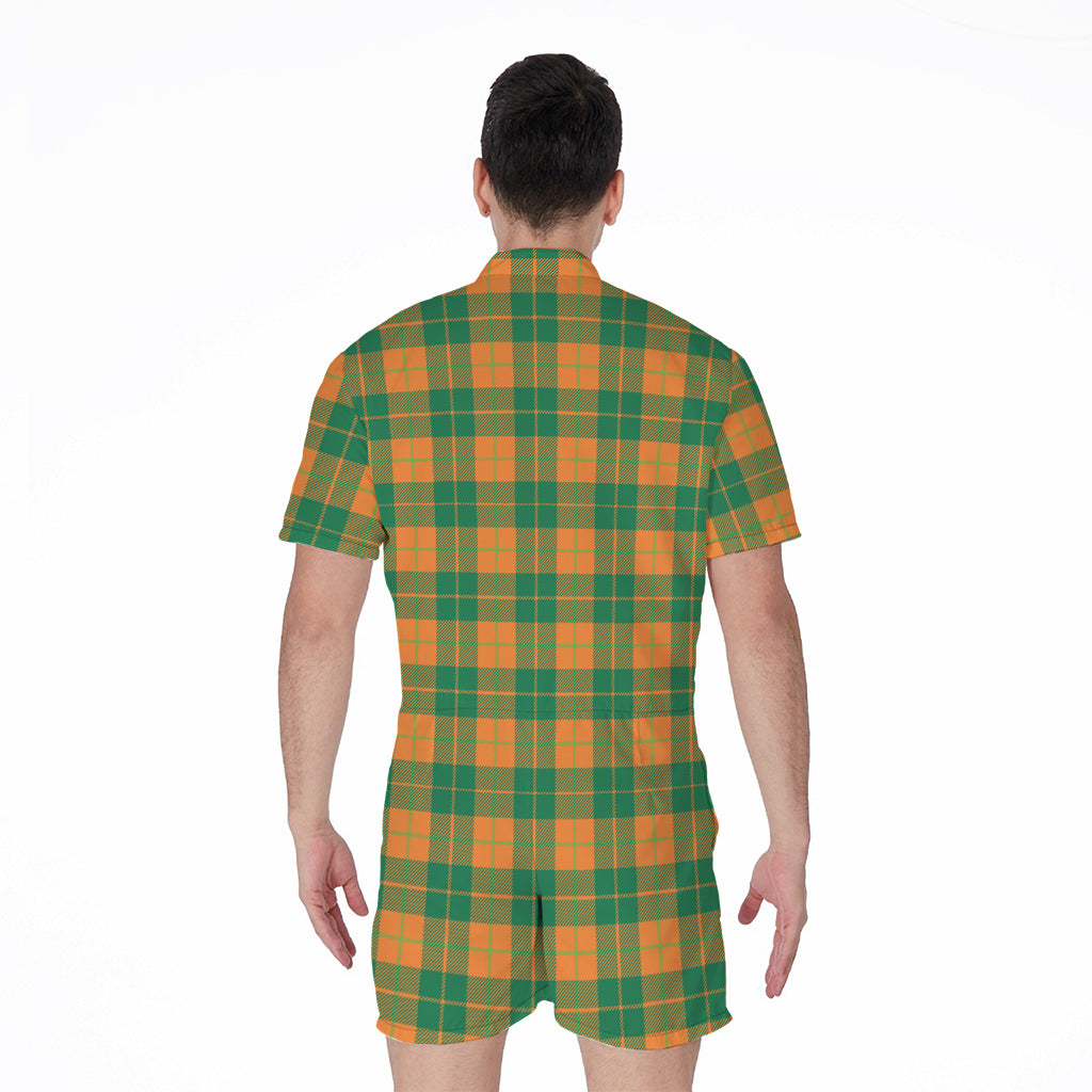 St. Patrick's Day Stewart Plaid Print Men's Rompers