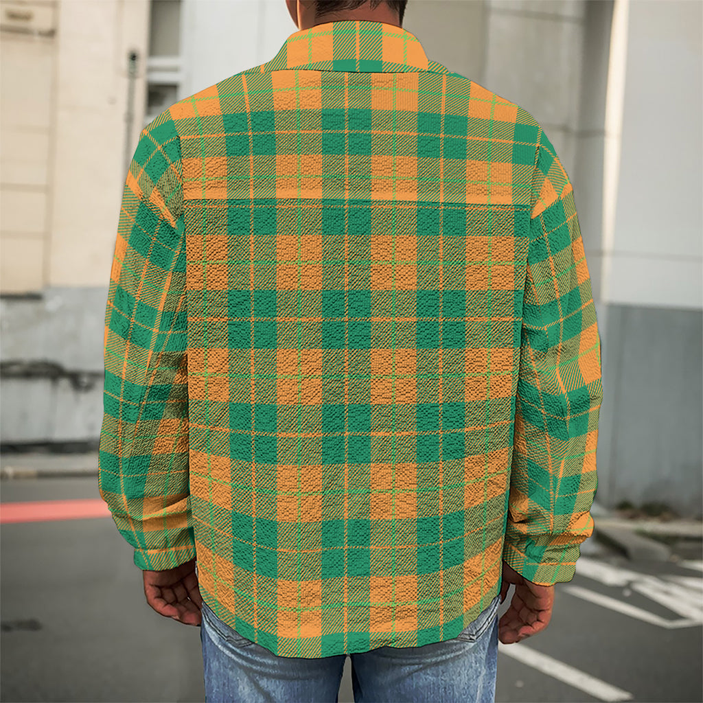 St. Patrick's Day Stewart Plaid Print Men's Shirt Jacket