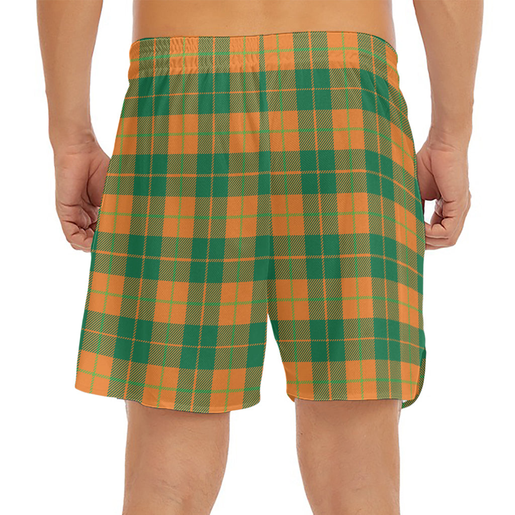 St. Patrick's Day Stewart Plaid Print Men's Split Running Shorts