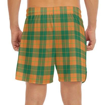 St. Patrick's Day Stewart Plaid Print Men's Split Running Shorts