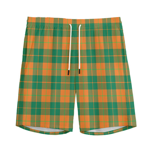 St. Patrick's Day Stewart Plaid Print Men's Sports Shorts