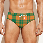 St. Patrick's Day Stewart Plaid Print Men's Swim Briefs