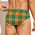 St. Patrick's Day Stewart Plaid Print Men's Swim Briefs