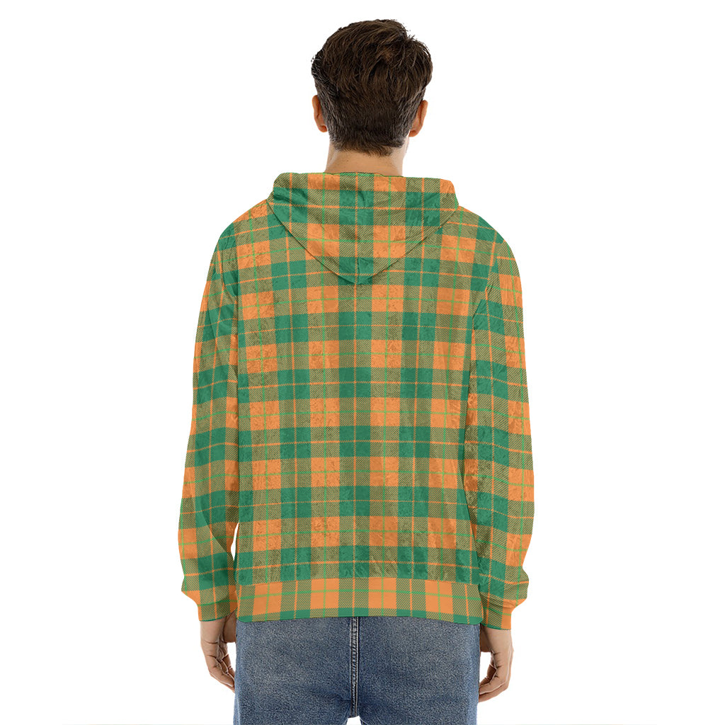 St. Patrick's Day Stewart Plaid Print Men's Velvet Pullover Hoodie