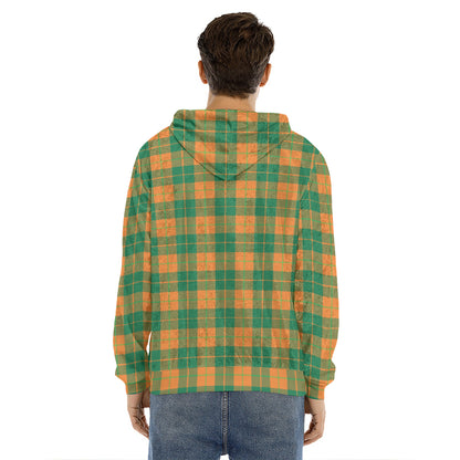 St. Patrick's Day Stewart Plaid Print Men's Velvet Pullover Hoodie