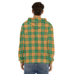 St. Patrick's Day Stewart Plaid Print Men's Velvet Pullover Hoodie
