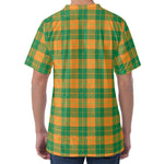 St. Patrick's Day Stewart Plaid Print Men's Velvet T-Shirt