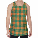 St. Patrick's Day Stewart Plaid Print Men's Velvet Tank Top