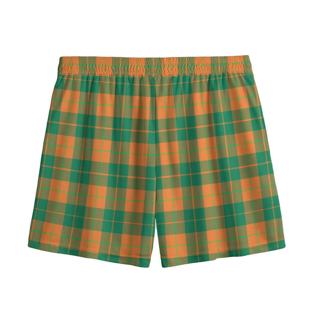 St. Patrick's Day Stewart Plaid Print Mesh Shorts